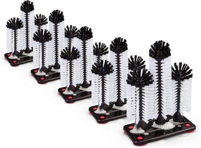 Novaliv Value Set 5X Glazenwasser met 3 afwasborstels en zuignap, Glazenwasser voor thuis, bar, catering, feest, afwasborstel, gootsteen, glazenborstel, glazenborstel, bierglas, glazen reinigen