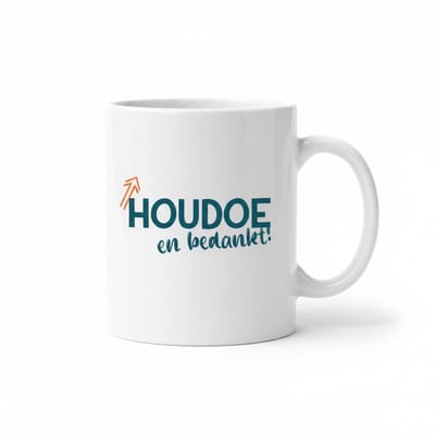 Houdoe en Bedankt Keramische Mok 330 ml – Bedank Quote Koffie- en Theemok