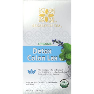 Biologische Detox Colon Lock Thee, 20 theezakjes, 40G (1,41 oz) white