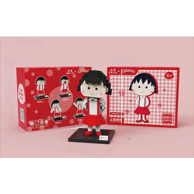 Chibi Maruko-chan Microdeeltjes Educatief Geassembleerd Bouwstenen Speelgoed Bureaublad Decoratie 8*13.2 gray