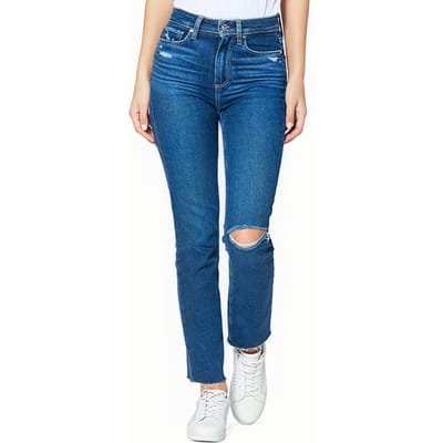 PAIGE Hoxton Slim Raw Hem Slopes Destructed Maat: W23 | Slim Jeans Outlet | Dames | Blauw