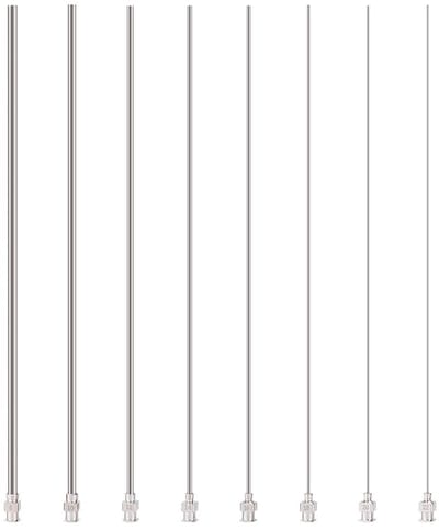 Dailygoods- Doseernaald 8 Stuks - Roestvrij Staal - Luer-Lock - Precisie Toepassingen - Stompe Punt - Totale Lengte 212,5 mm - Spuitnaald