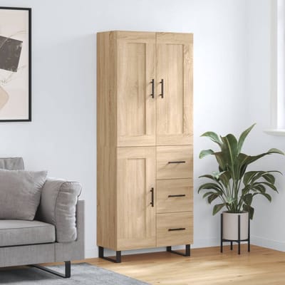 vidaXL - Hoge - kast - 69,5x34x180 - cm - bewerkt - hout - sonoma - eikenkleurig