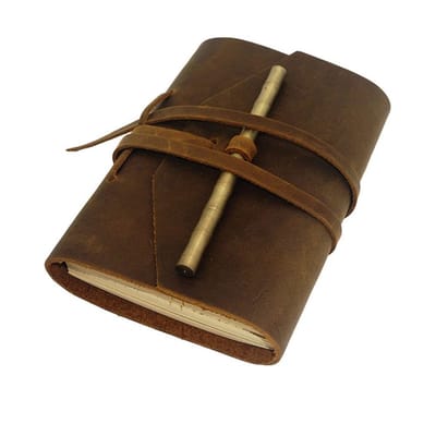 Allecto - Antiek Rustiek Lederen Notitieboek - Vintage Schrijven - Effen Papier - Gebonden Dagboek - Schetsboek voor Notities - Voor Mannen en Vro