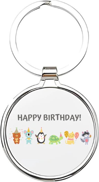 Akyol - happy birthday Sleutelhanger - Happy birthday - jarigen - gefeliciteerd - verjaardagscadeau - klein kadootje - gift - geschenk - 4 x 7,5 CM