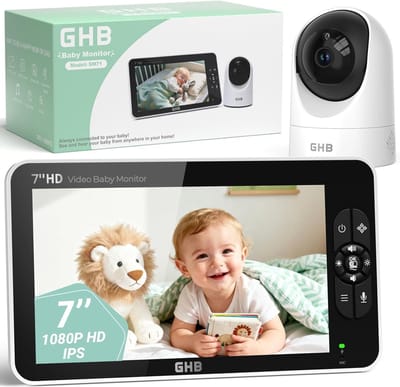 Baby Monitor - Videobabyfoon Kinderbewaking - Kind Bewaken - 2 Camera Ondersteuning - 7 Inch Scherm - Wit