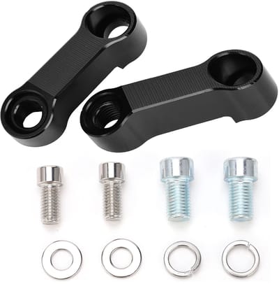 Dailygoods - Universele Spiegelverlenging - Verstelbare Riser Mount - Verhoogt Zichtbaarheid - Aluminium - Voor Motorrijders - Geschikt voor Diverse M...
