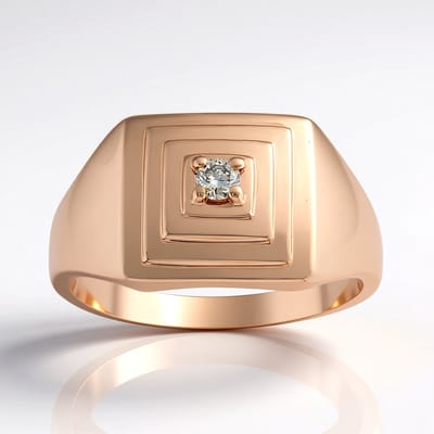 Cavill - Zilveren Ring - 925 Sterling Zilver Rosé Verguld - I1 Argyle Rose de France Diamant 0 044 ct - Ronde Briljant Luxe Moderne Damesring
