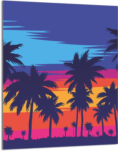 TMK ArtDeko - Snijplank van Glas - Palmen Design - 40x52 cm - Veelzijdig Keukenelement