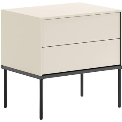Selsey Bellezo – Nachtkastje met twee lades, 56 cm, crème