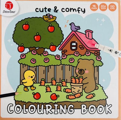 Cute & Comfy - Cozy kleurboek voor volwassen - 48 Kleurplaten - 20 x 20 cm - 120 g/m² Papier - Kleurboek volwassenen - Ook geschikt voor kinderen