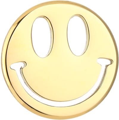 Broche smiley - Michelle Bijoux - Gouden broche - Dames sieraden - Dames cadeau - Stainless steel - Nikkel vrij - 2 x 2 cm - Sinterklaas - Kerst cadeau - Moederdag - Valentijn