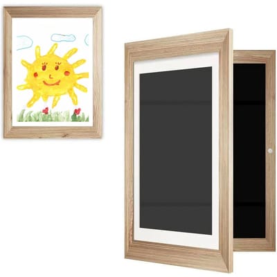 Kinderkunst Houten lijst Fotolijst Decoratieve fotolijst Kinderkunstlijsten beige