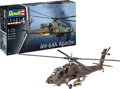 Revell Modelbouwpakket Militaire voertuigen - 63824 AH-64A Apache Heli - Model Set Plastic - 1:72 - Modelbouw