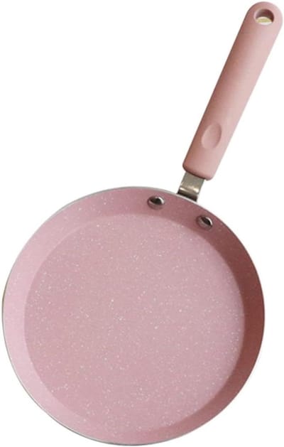 Antiaanbak Koekenpan - Pannenkoekenpan Tortilla - Ontbijt Bakken - Gelijkmatige Warmte - 22 cm - Roze