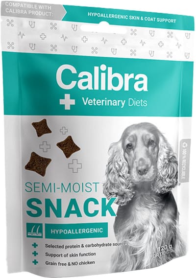 Calibra Dog Veterinary Diets - Hypoallergenic Semi-Moist Snack - 120 g