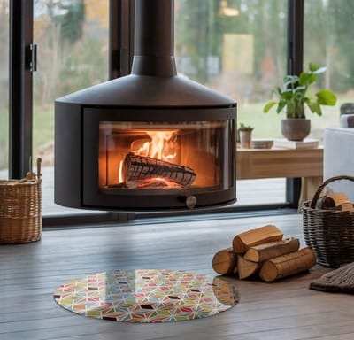 Coloray Vloerplaat Houtkachel - Plaat onder Houtkachel - 50 cm x 50 cm - Kachel Onderplaat - Bruin Vloerplaat Kachel - Vloerplaat Voor Kachel - Onderplaat Kachel - Houtkachel Vloerplaat - Plaat Kachel