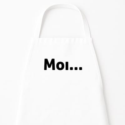 Keukenschort “Moi?” Wit | Grappig & Origineel Cadeau | Humor