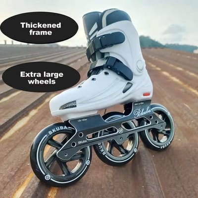 Rolschaatsen Met 3 Wielen - Inline Skates - Snel Skaten - ABEC-7 Lagers - 125 Mm Wielen - Wit