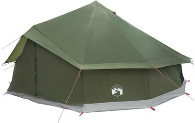 vidaXL - Tipi - Tent - 12-persoons - Leger - Groen - Polyester - en - Staal