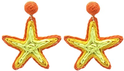 Oorbellen Zeester – Kunststof – 6.5x5.5cm – Oranje