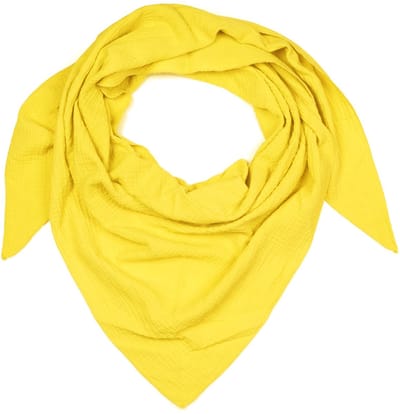 styleBREAKER 01020044 Katoenen mousseline driehoek sjaal effen kleuren, mousseline sjaal, lichte doek, halsdoek, geel, Eén maat