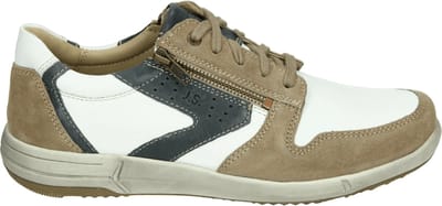 Josef Seibel - ENRICO 20 - Vrije tijdsschoenenHeren veterschoenHeren sneakersCasual - Kleur: Wit/beige - Maat: 48