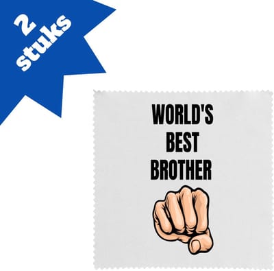 Akyol - world's best brother brillendoekjes - Broer - broertje of broer - cadeau - verjaardag - broers - familie - 17,8 bij 17,8 cm - 2 stuks