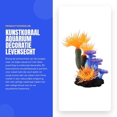 Kunstkoraal Levensecht - Aquarium Decoratie - Simulatiekoraal - Geschikt voor Zoet/Zout Water - Niet Giftig - Hoogwaardig Siliconenmateriaal - Aquariumdecoratie