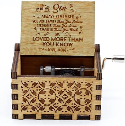 Retro houten muziekdoosje muziek doos Cadeau - moeder aan zoon