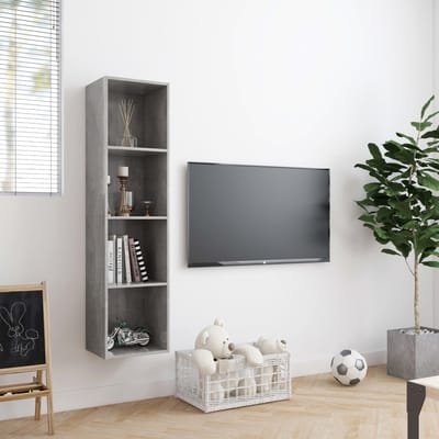 vidaXL - Boekenkast/tv-meubel - 143x30x36 - cm - betongrijs