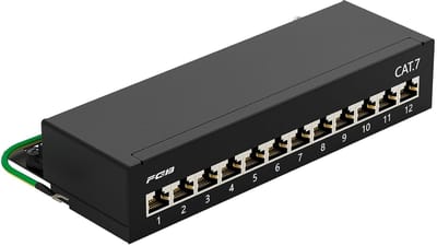 Netwerk Patchpaneel - Verdelerpaneel RJ45 - Netwerk Uitbreiding - 12 Poorten Afgeschermd - Desktop Wandmontage - Metaal