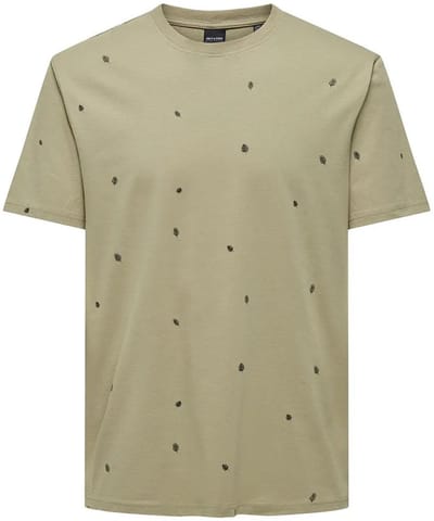 Only & Sons Dave Reg T-shirt Met Korte Mouwen Beige 2XL Man