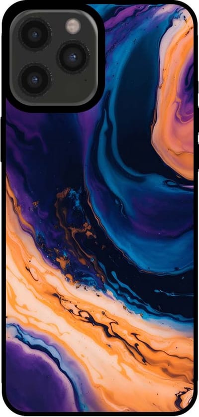 Smartphonica Telefoonhoesje voor iPhone 12 Pro Max marmer look - backcover marmer hoesje - Blauw geschikt voor iPhone 12 Pro Max