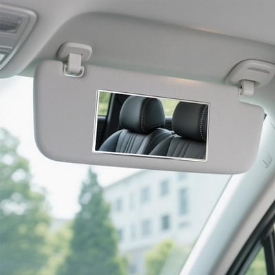 Draagbare Zelfklevende Zonnevisier met HD Make-up Spiegel van RVS voor Auto's - Perfect voor Make-up en Verzorging onderweg