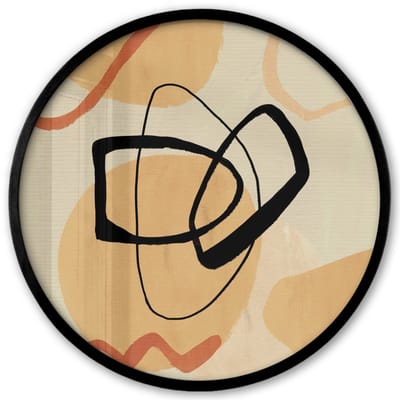 Poster in lijst Rond - Fotolijst 40x40 cm - Posters - Zwart - Bruin - Abstract - Ronde posterlijst zwart - Decoratie - Wanddecoratie woonkamer - Muurdecoratie slaapkamer