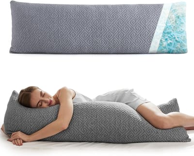 Lange Lichaamskussen - Zijslaper Kussen - Comfortabel Slapen - Verstelbare Vulling - 137 cm - Grijs