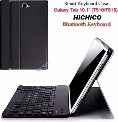 HiCHiCO  Smart keyboard Case voor Samsung Galaxy Tab A 10.1 inch (T510 - T515) Zwart - Magnetically Detachable - Wireless Bluetooth Keyboard hoesje met toetsenbord