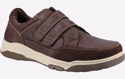Hush Puppies Fabian Double Strap Leren Bruine Heren Instappers