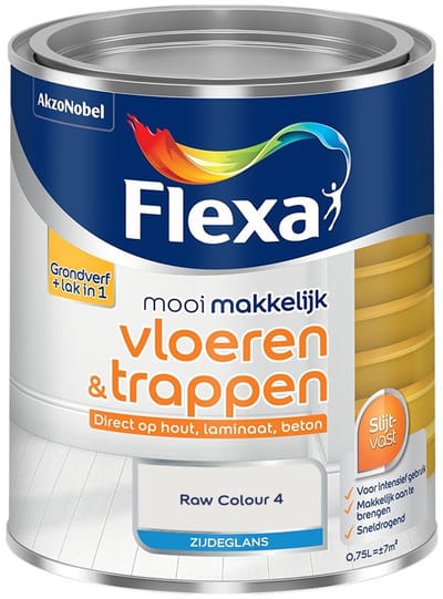 Flexa - Mooi Makkelijk Vloeren & Trappen Zijdeglans - Raw Colour 4 - Mengverf - 750 Ml