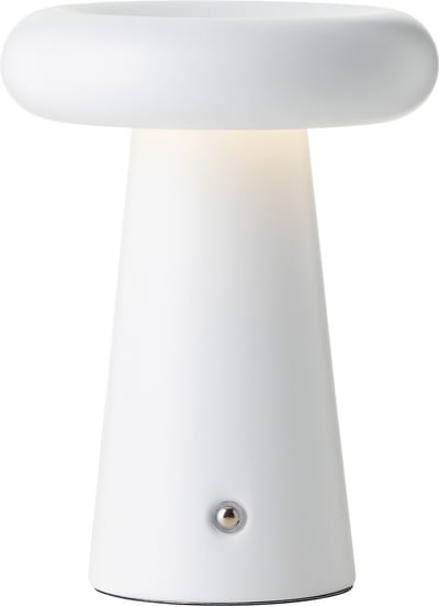 Brilliant Muffin - Buiten tafellamp - LED 6W - Ø 14 cm - 400 lm - 3000K - 3-steps dimbaar - USB oplaadbaar - IP44 - Wit