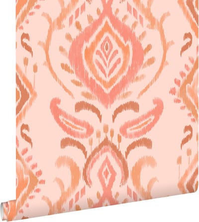 ESTAhome behang ornamenten roze en oranje - 50 x 900 cm - 131695