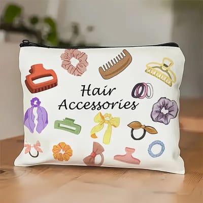 DW4Trading Premium Organiser Tas met Hair Accesoires Opdruk Voor Kantoor en Thuis - 17x23cm - Kleurrijk