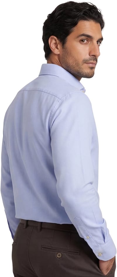 John Miller tailored fit overhemd lichtblauw effen