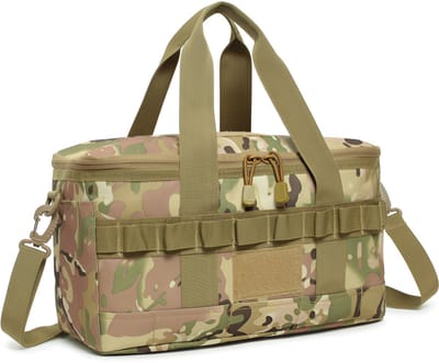 CarryQuest® - Geïsoleerde Koeltas - Lunchtas - Outdoor Zware Lunchtas - Outdoor Lunchbox - Thermische Isolatie + Mesh Pocket - Koeltas - Picknick Tas - Camouflage