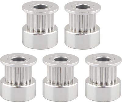Dailygoody - 3D Printer Pulley - 5x Aluminium 16 Tanden - Voor 3D Printen - Accessoires voor 3D Printers - Precisie en Sterkte - 5mm Bore - Geschikt v
