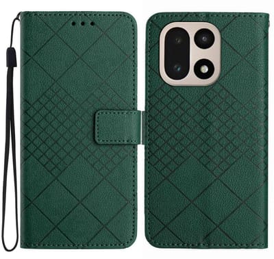 Coverup Hoesje - Geschikt voor OnePlus 15 Hoesje - Coverup Rhombus Book Case - Groen