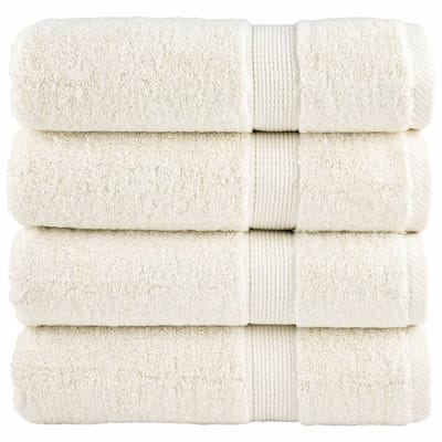 vidaXL - Handdoeken - SOLUND - 4 - st - 600 - g/m² - 50x100 - cm - crèmekleurig
