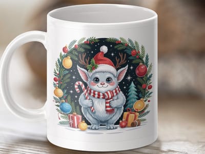 Mok Kerst Yeti Mug, Feestelijke Kerstversiering, Schattige Winterse Fantasie, Holiday Mok, Unieke Kerstcadeau Ideeën