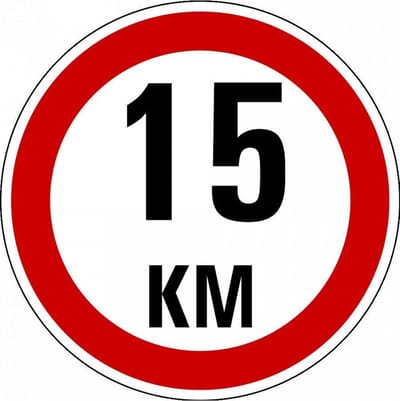 Maximaal 15 km bord, kunststof, A1 300 mm